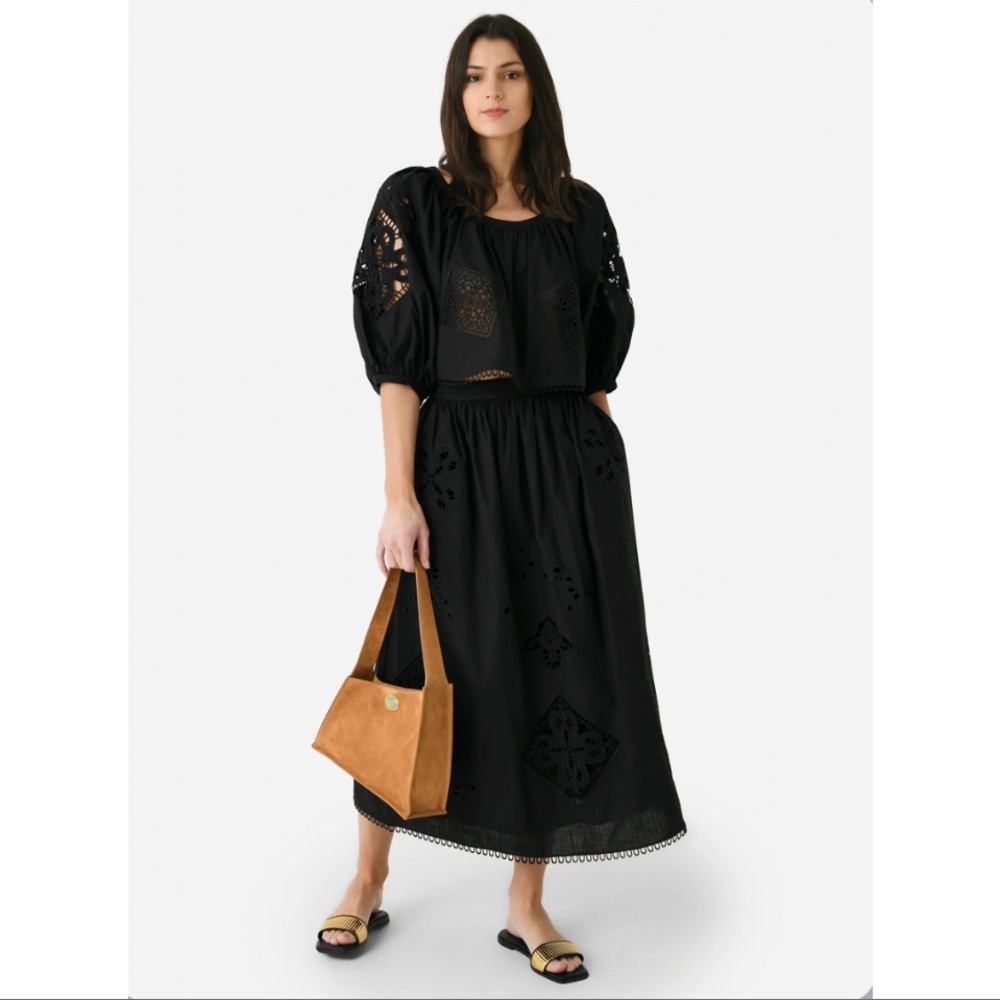 HUNTER BELL BLACK TANNER SKIRT SIZE 4 SMALL